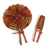 Ankara Fabric Foldable Round Fan with Leather Trim Handle (Made in Ghana π¬π)